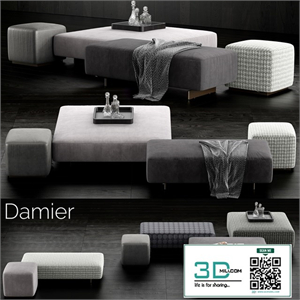 Minotti Damier Ottomans